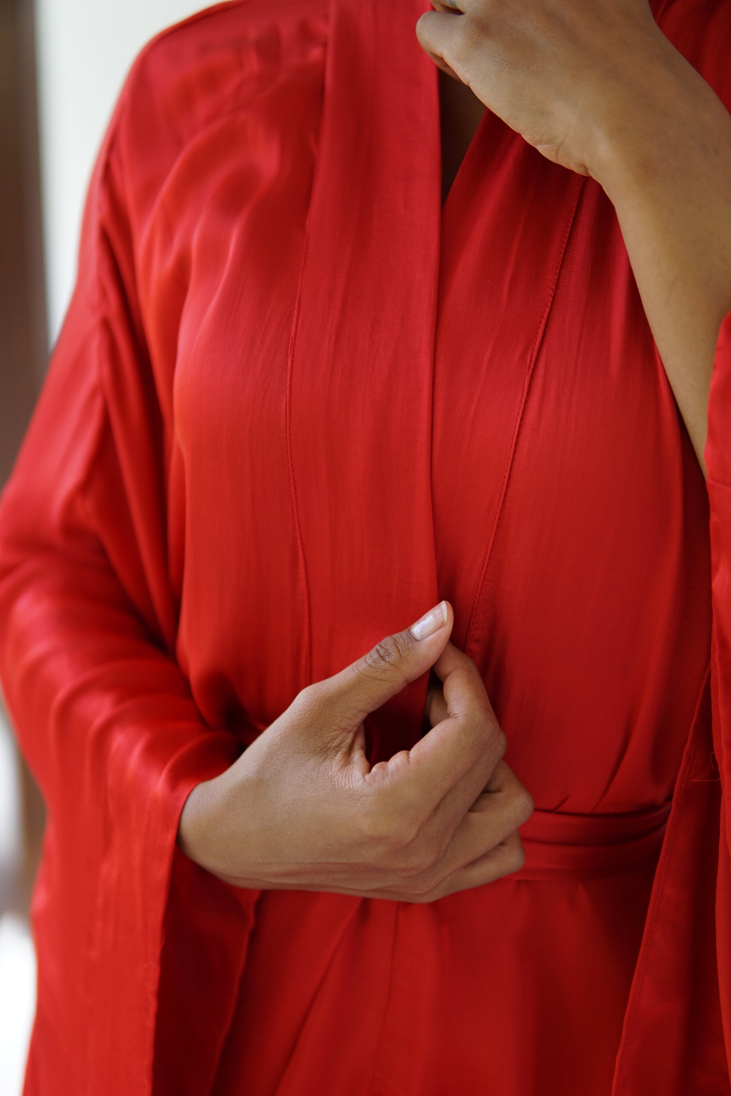 Aset Kimono – Lyocell Silk – Peony Red