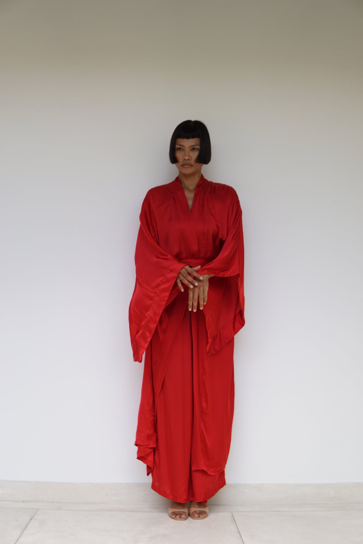 Aset Kimono – Lyocell Silk – Peony Red
