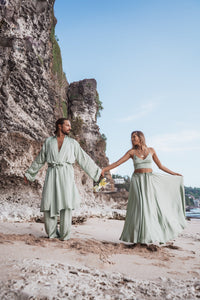 Dao Pant - Silk Viscose - Fresh Sage Tiyara Soul Wear