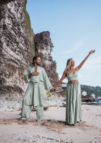 Dao Pant - Silk Viscose - Fresh Sage Tiyara Soul Wear