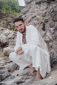 Dao Pant - Silk Viscose - Pearl White Tiyara Soul Wear