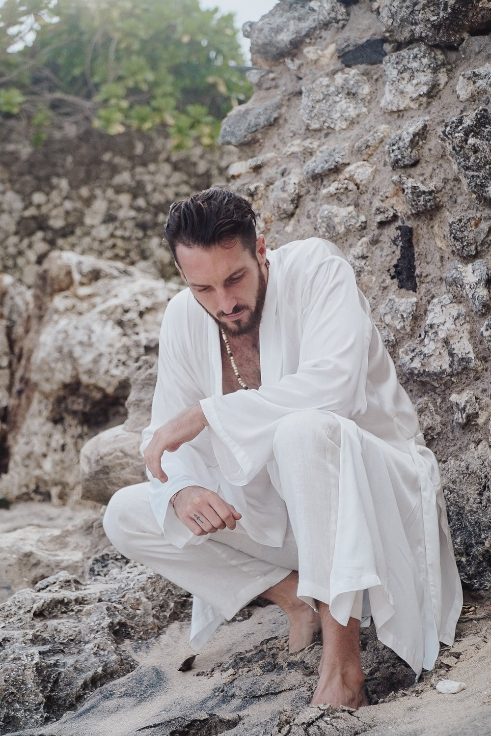 Dao Pant - Silk Viscose - Pearl White Tiyara Soul Wear