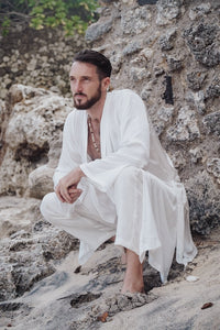 Dao Pant - Silk Viscose - Pearl White Tiyara Soul Wear