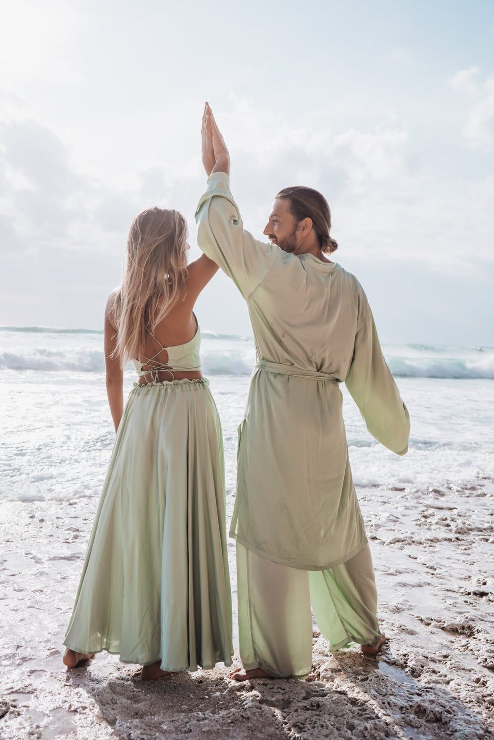 Dao Long Kimono - Silk Viscose - Fresh Sage Tiyara Soul Wear