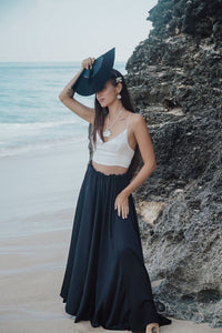 Lotus Skirt - Silk Viscose - Black Onyx Tiyara Soul Wear