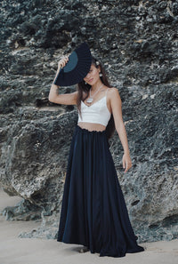 Lotus Skirt - Silk Viscose - Black Onyx Tiyara Soul Wear