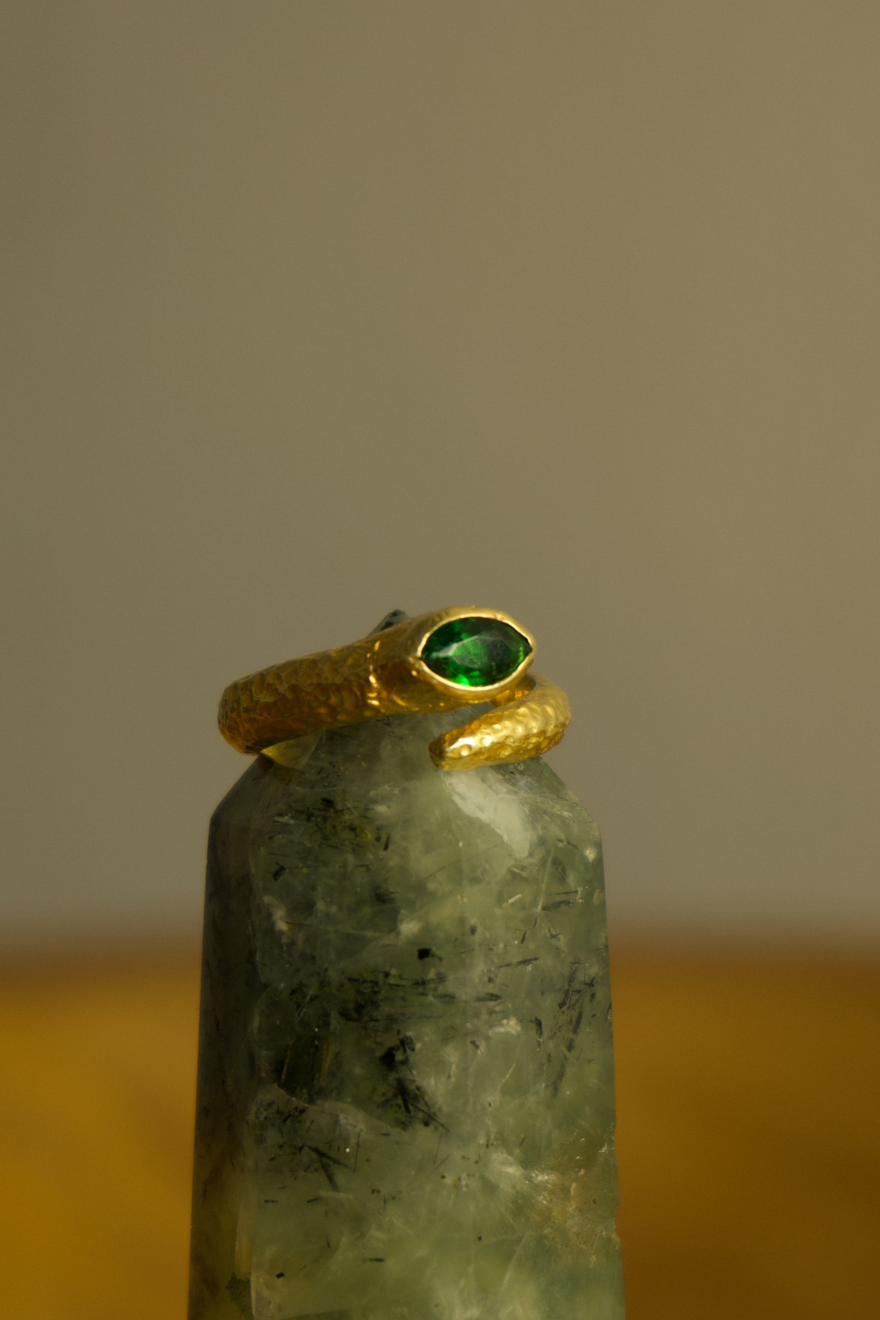 Emerald Snake Ring