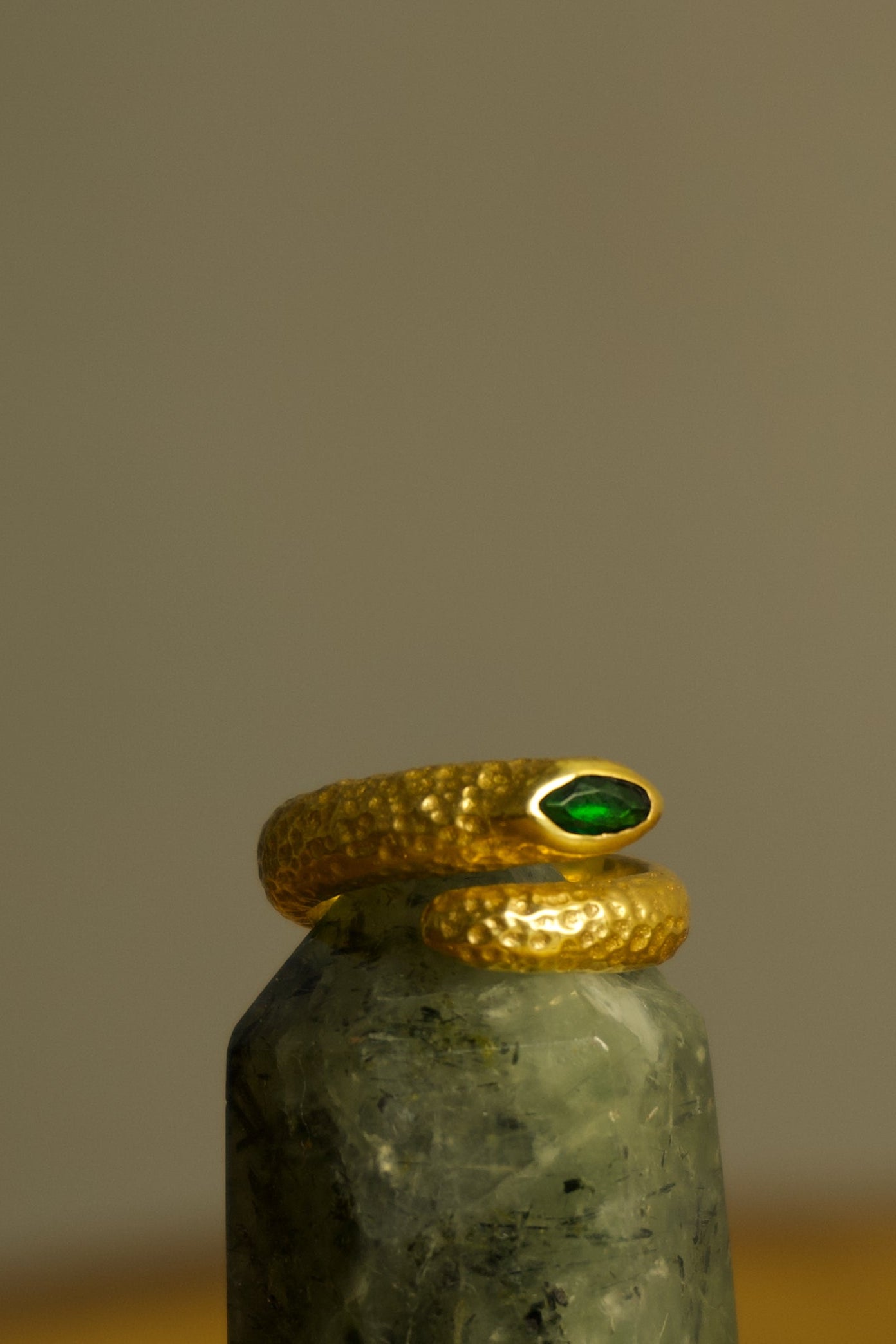 Emerald Snake Ring