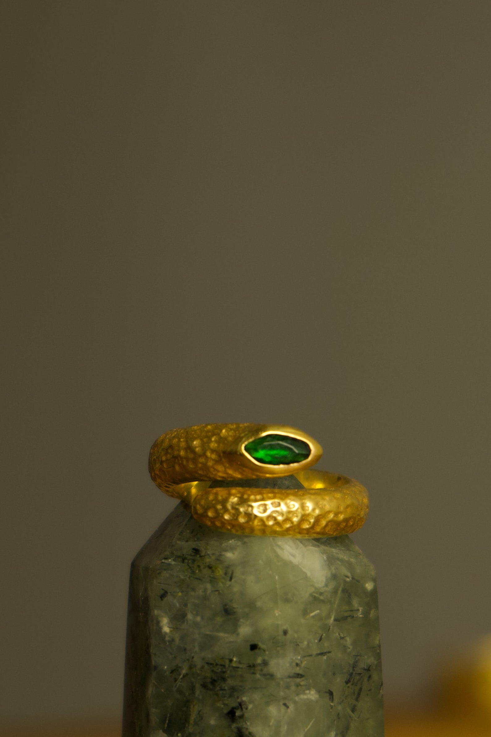 Emerald Snake Ring