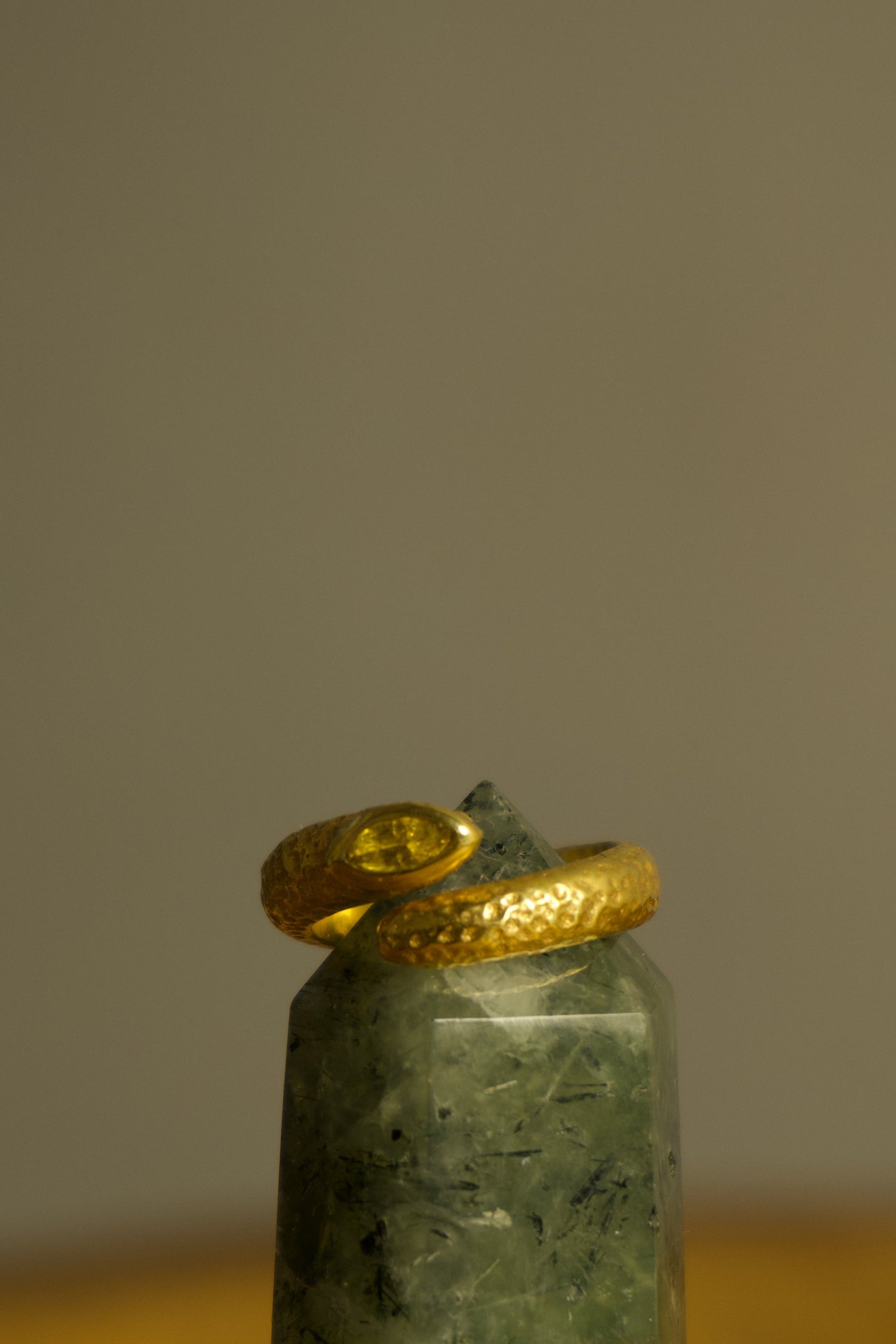 Citrine Snake Ring
