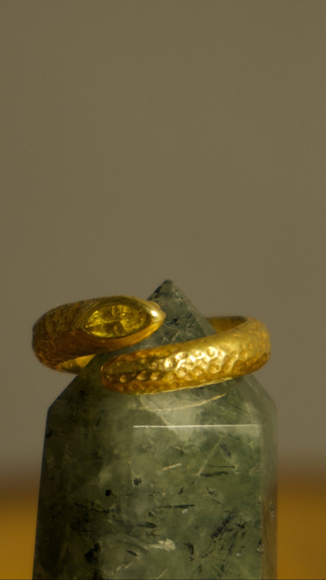 Citrine Snake Ring