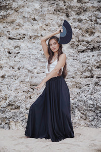 Lotus Skirt - Silk Viscose - Black Onyx Tiyara Soul Wear