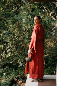 Aset Kimono — Lyocell Silk — Sacred Maroon
