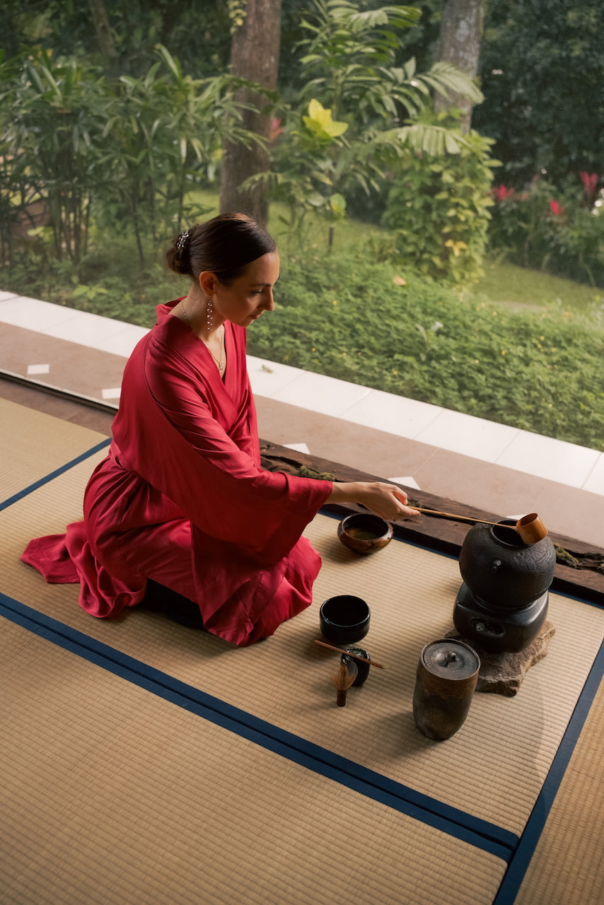 Aset Kimono - Plant Silk -  Kemet Crimson