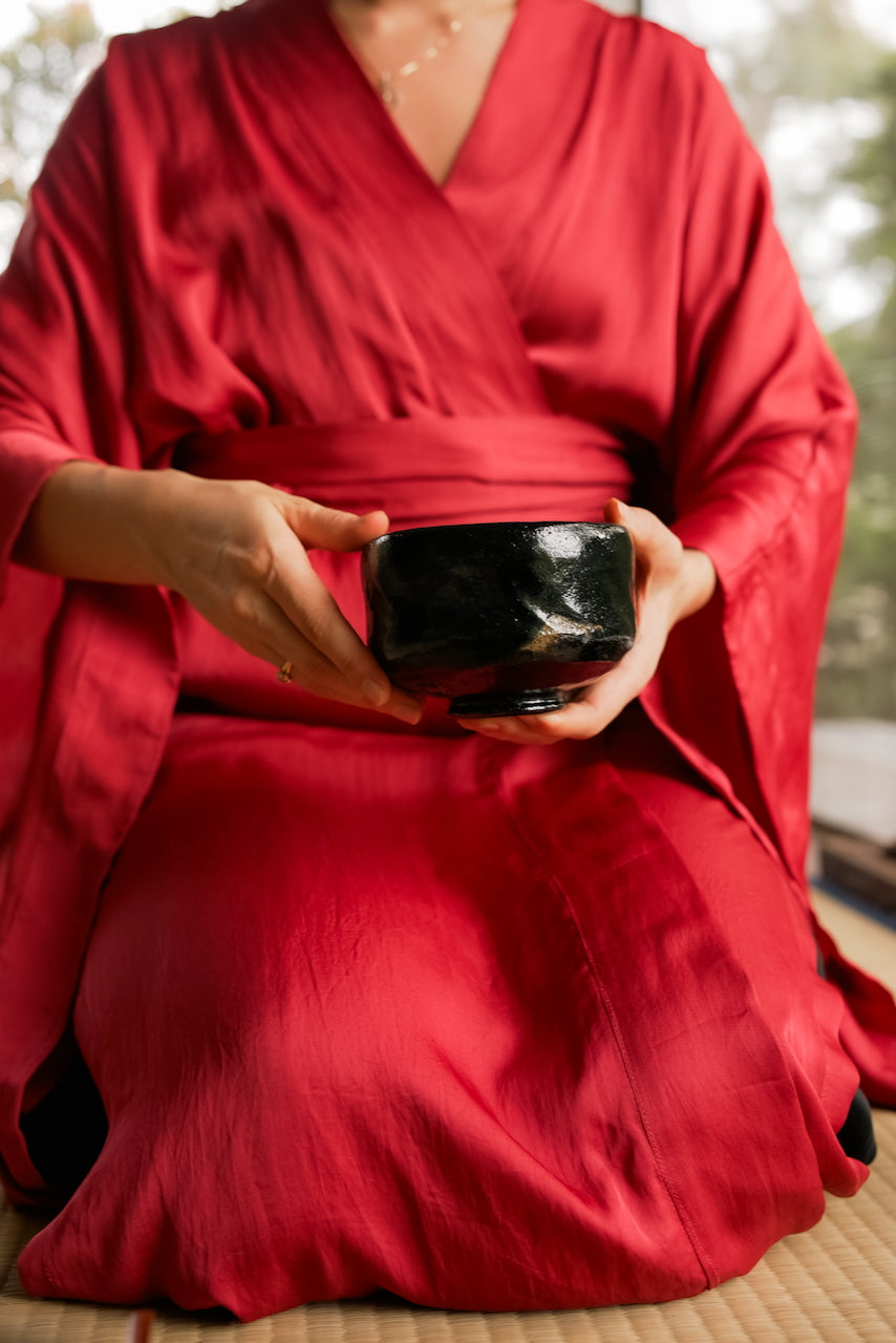 Aset Kimono — Lyocell Silk — Sacred Maroon