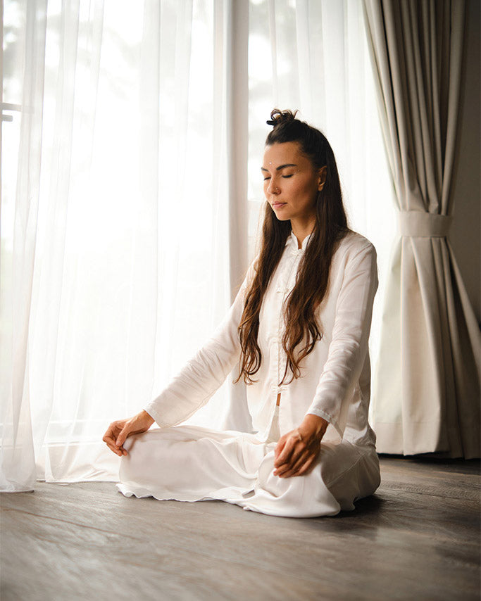 Lin Shirt - Silk Tencel - Pearl White Tiyara