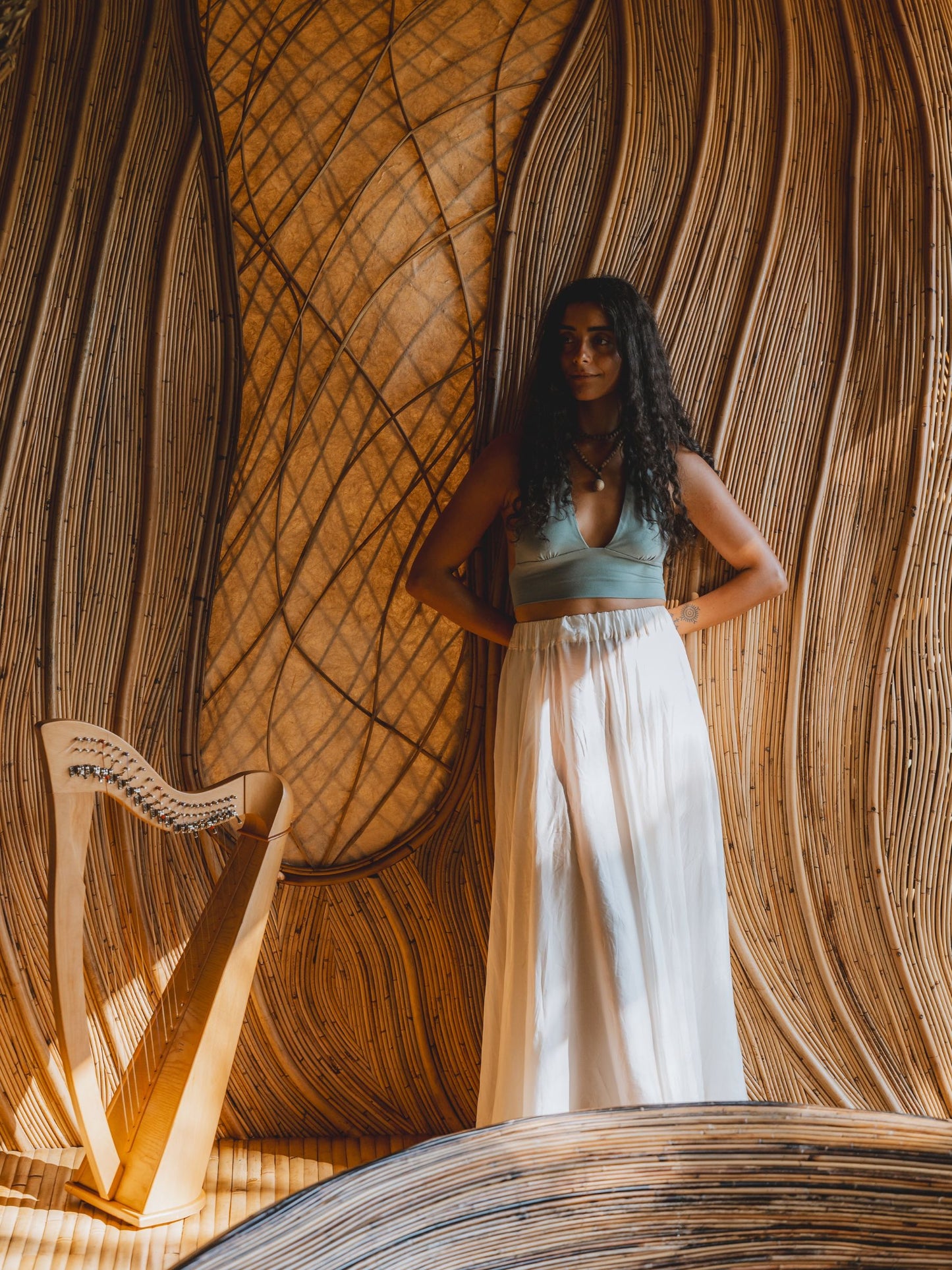 SaRa Long Skirt - Plant Silk - Lotus White