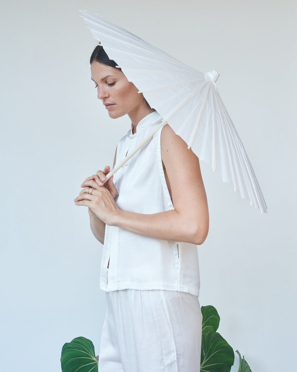 Lin Vest - Silk Viscose - Pearl White Tiyara Soul Wear