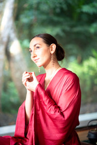 Aset Kimono — Lyocell Silk — Sacred Maroon