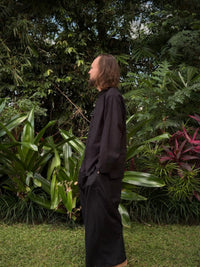 Jing Jacket in Black Jade with Stone