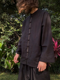 Jing Jacket in Black Jade with Stone