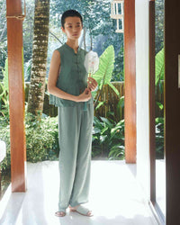 Lin Pant - Silk Tencel - Sage Tiyara Soul Wear