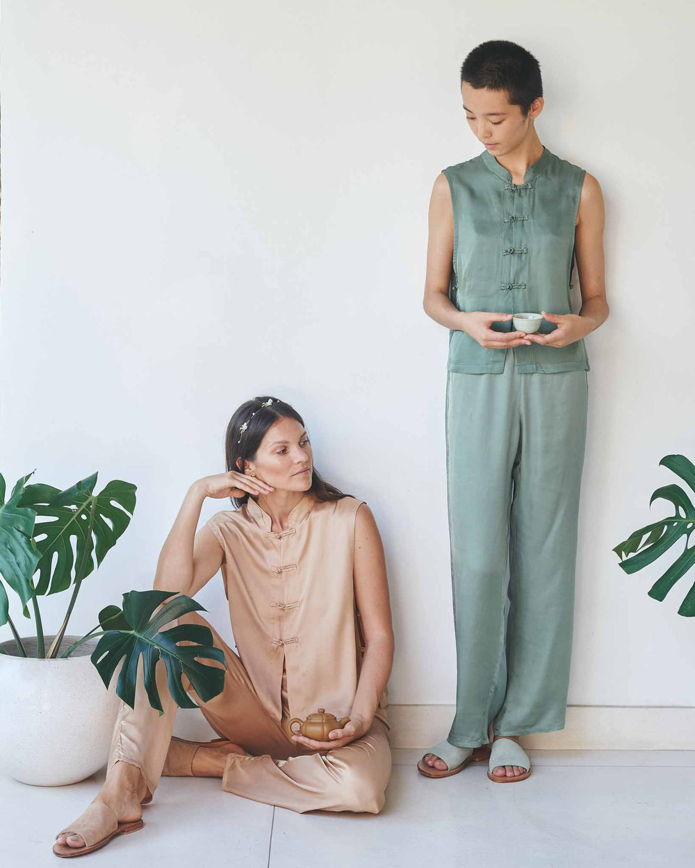 Lin Pant - Silk Tencel - Sage Tiyara Soul Wear
