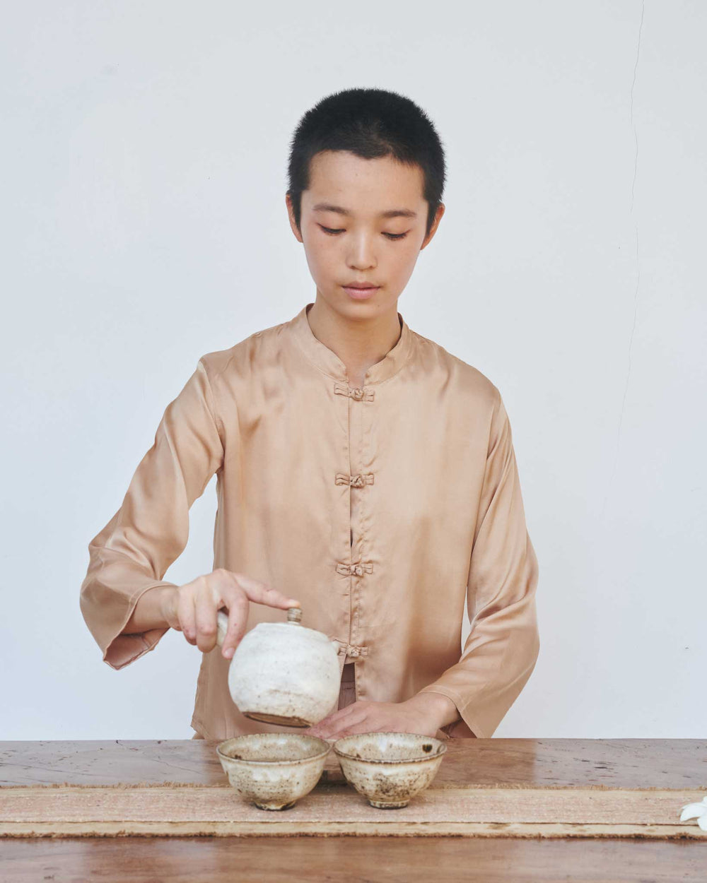 Lin Shirt - Silk Tencel - Tan Tiyara Soul Wear