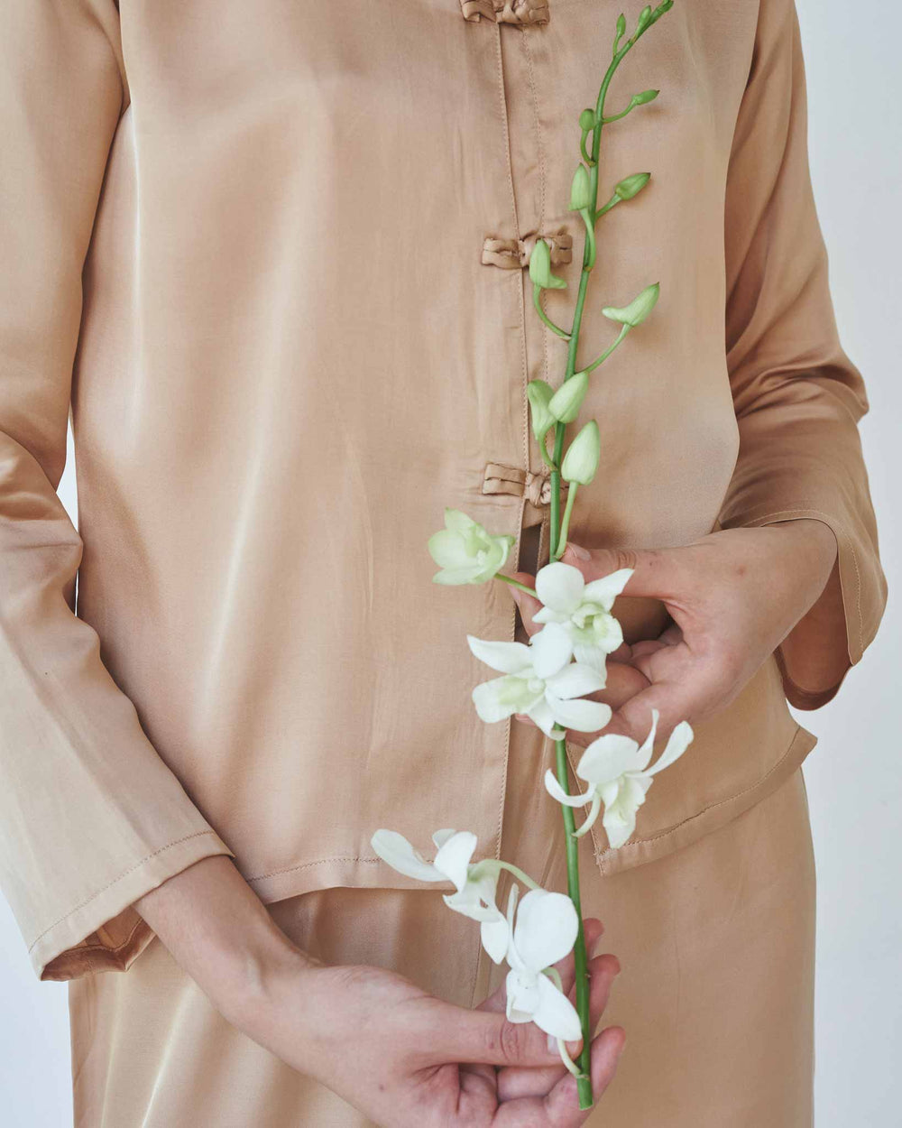 Lin Shirt - Silk Tencel - Tan Tiyara Soul Wear