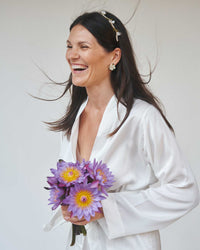 Lotus Kimono - Silk Viscose - Pearl White Tiyara Soul Wear