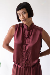 Lin Vest in Autumn Plum