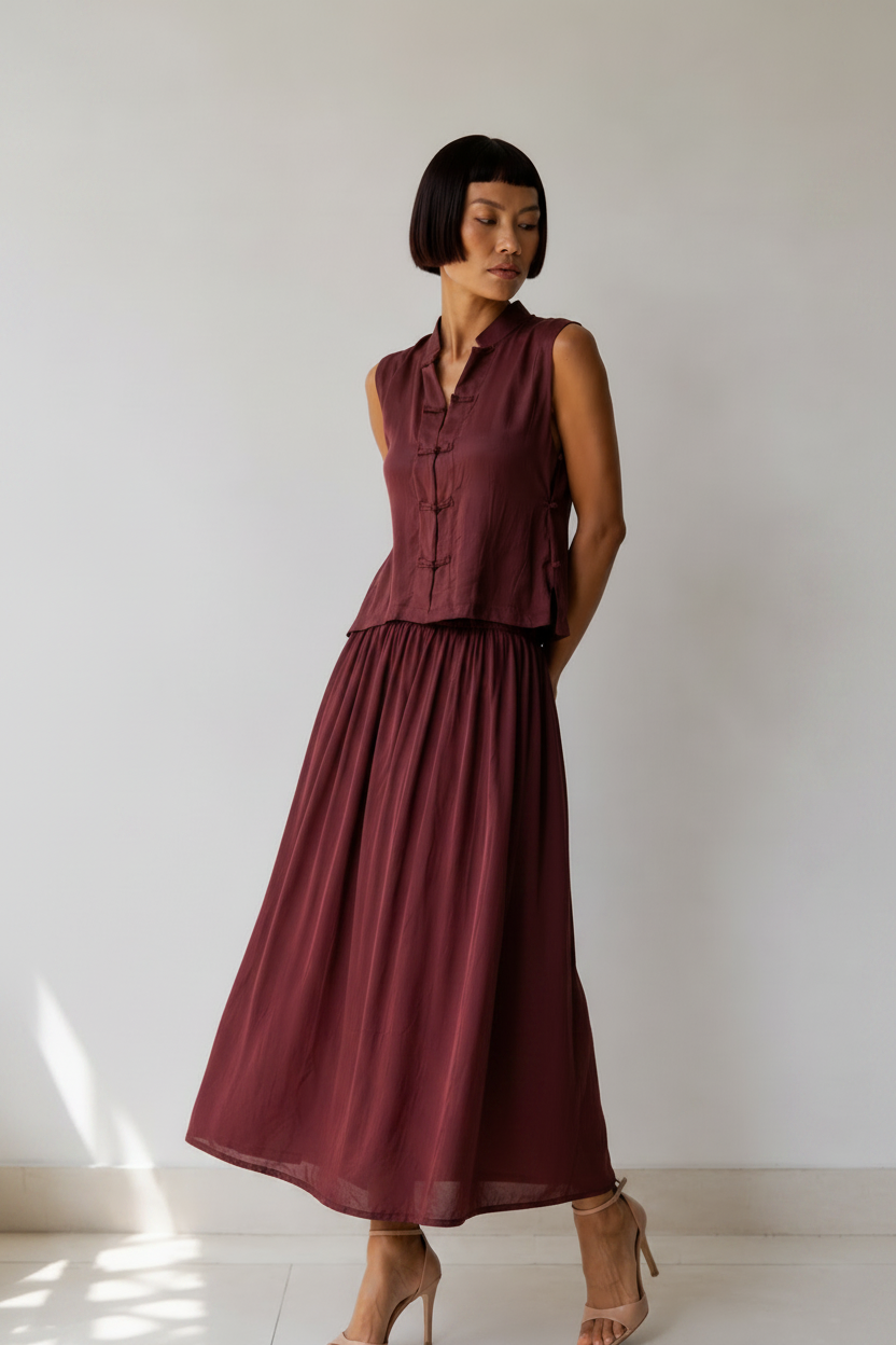 Lin Skirt in Autumn Plum