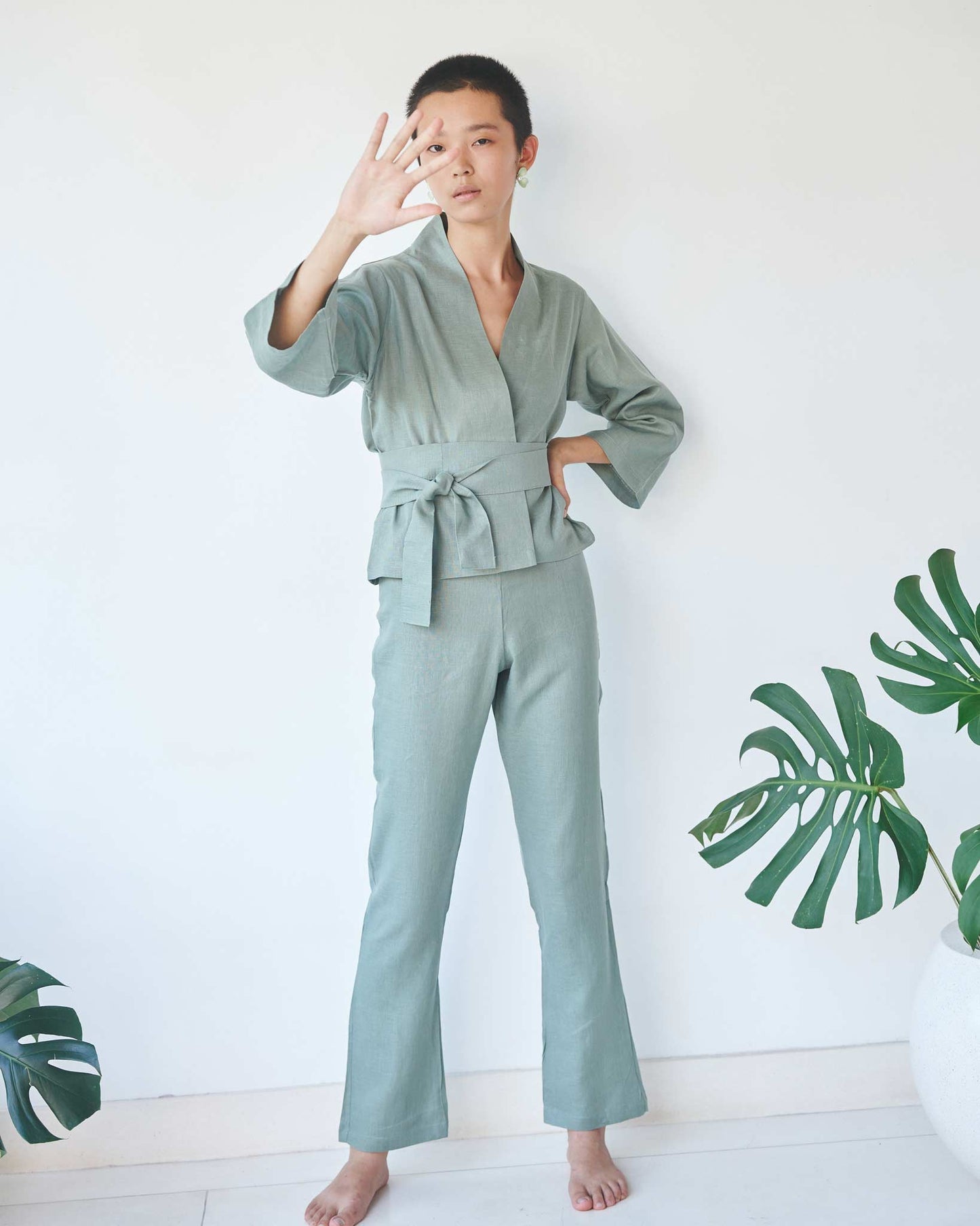 Mai Pant - Linen - Sage Tiyara Soul Wear