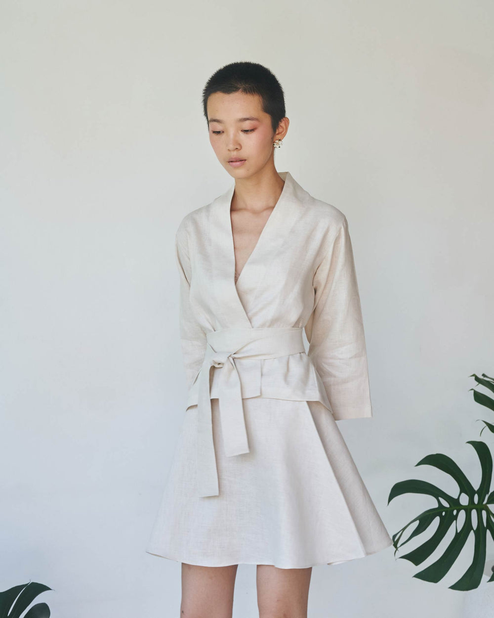 Mai Skirt, Linen, Pearl