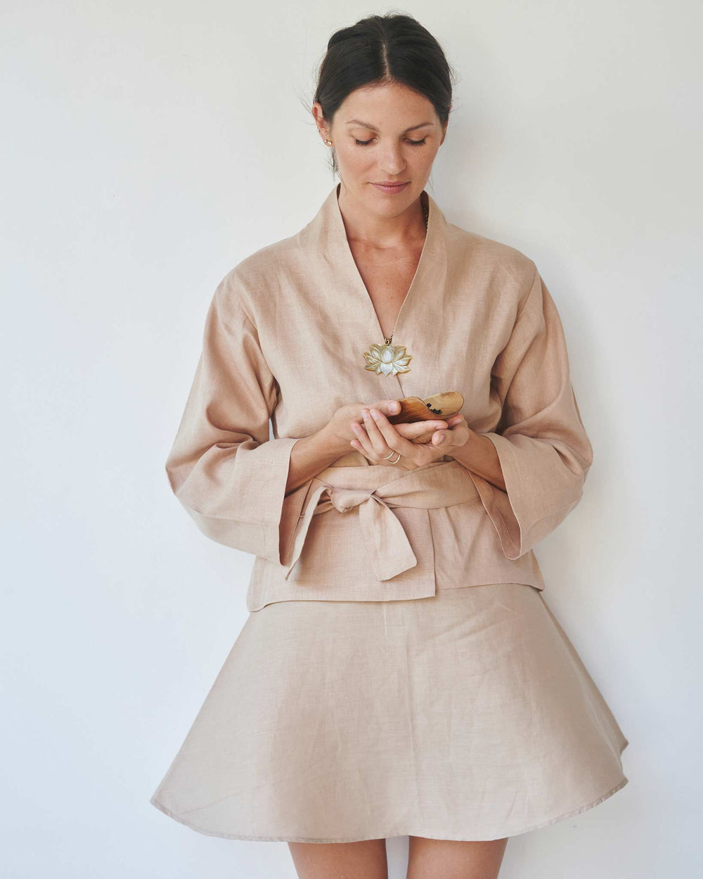 Mai Skirt, Linen, Tan