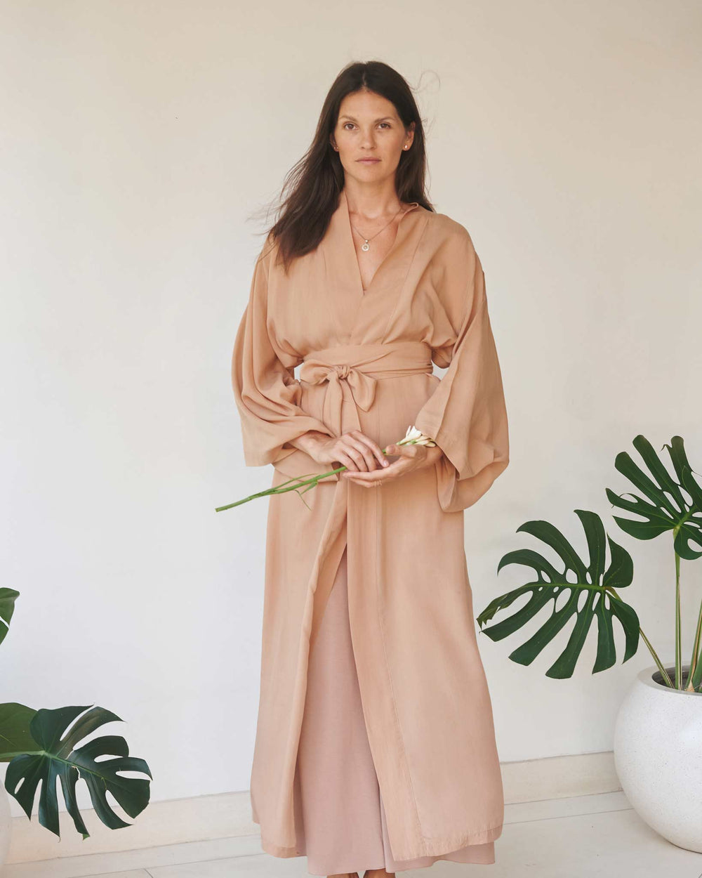 Nuwa Kimono, Tencel, Tan, view 4