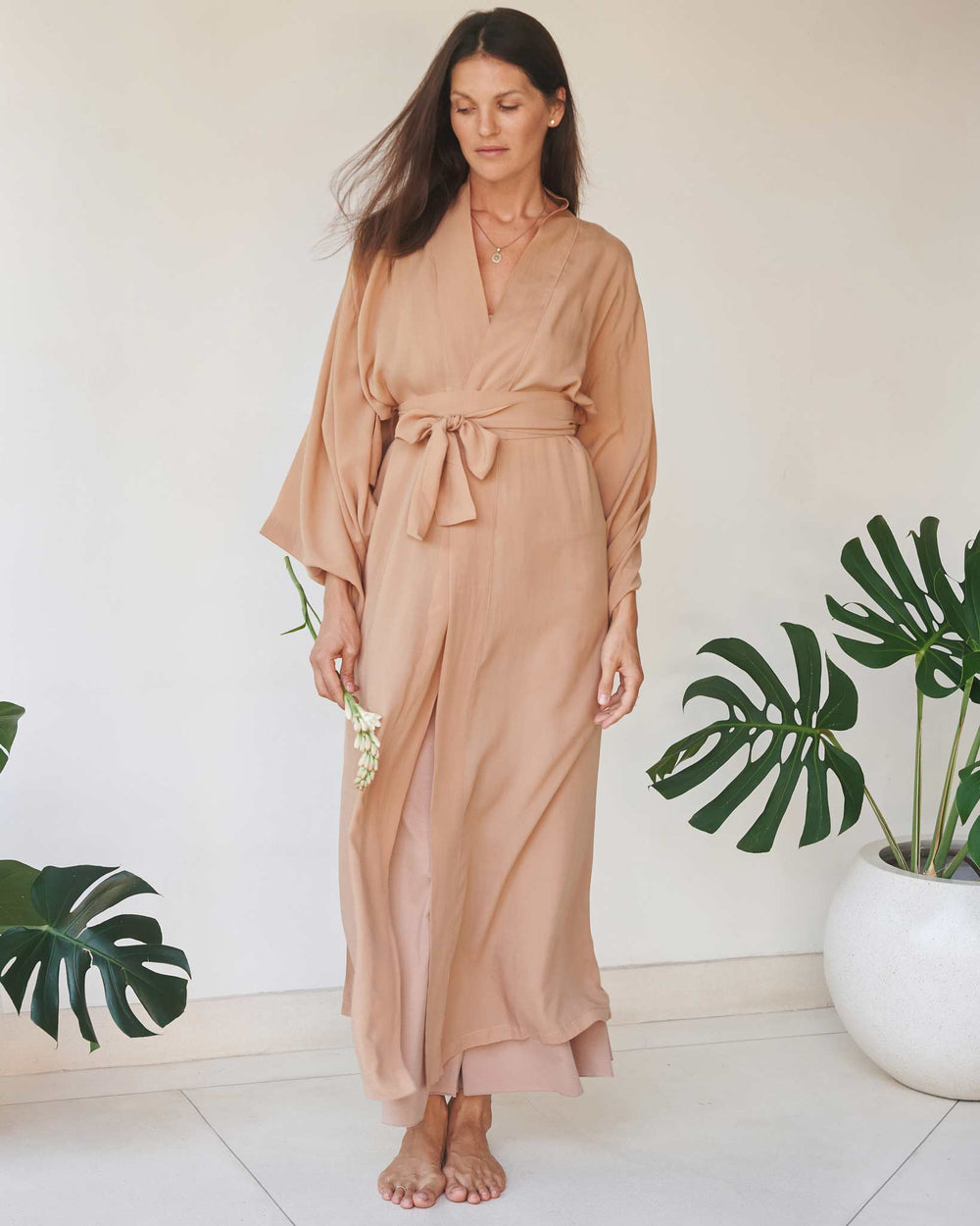 Nuwa Kimono, Tencel, Tan