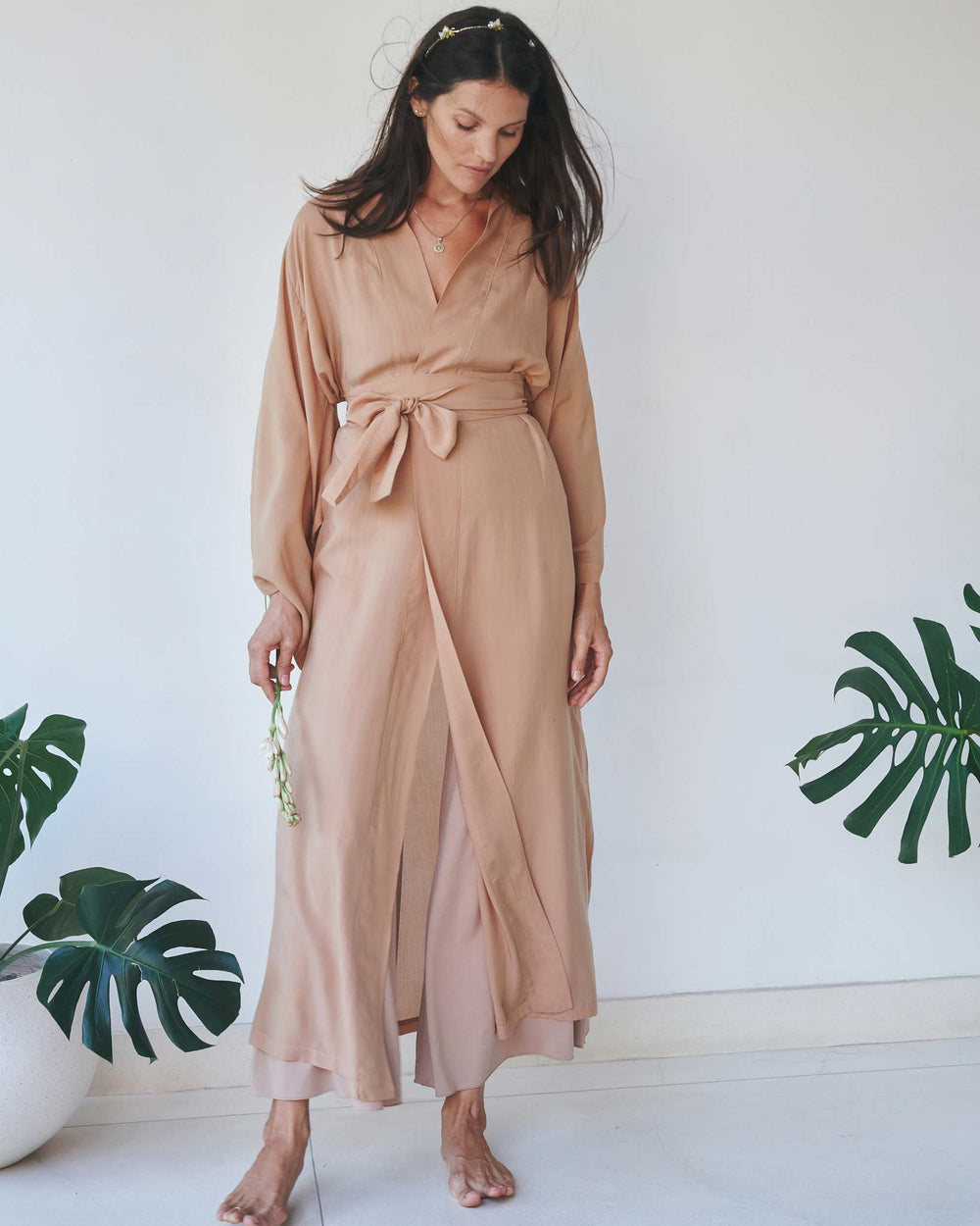 Nuwa Kimono, Tencel, Tan, view 5