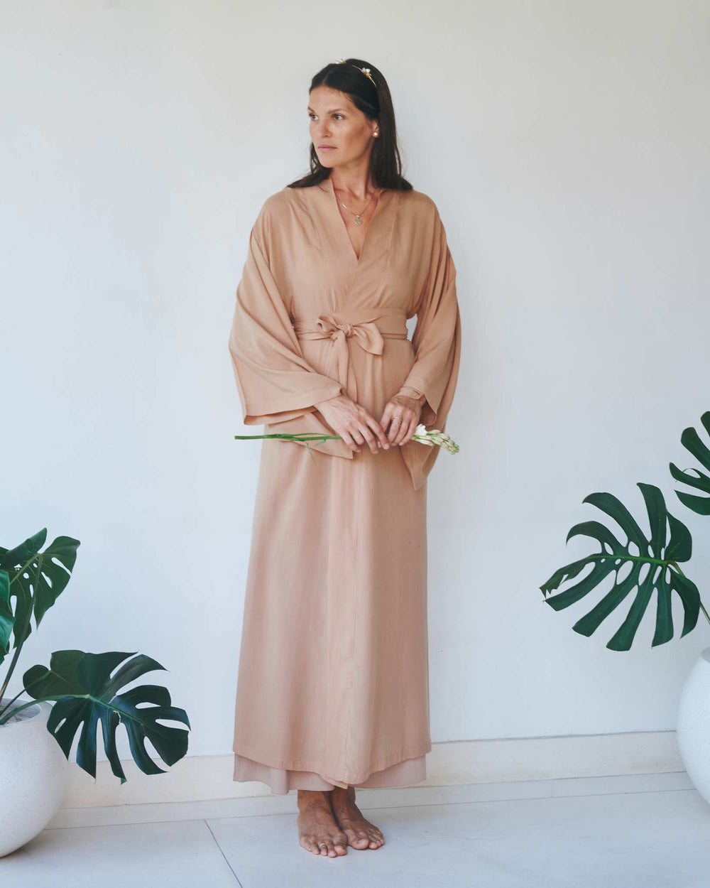 Nuwa Kimono, Tencel, Tan, view 2