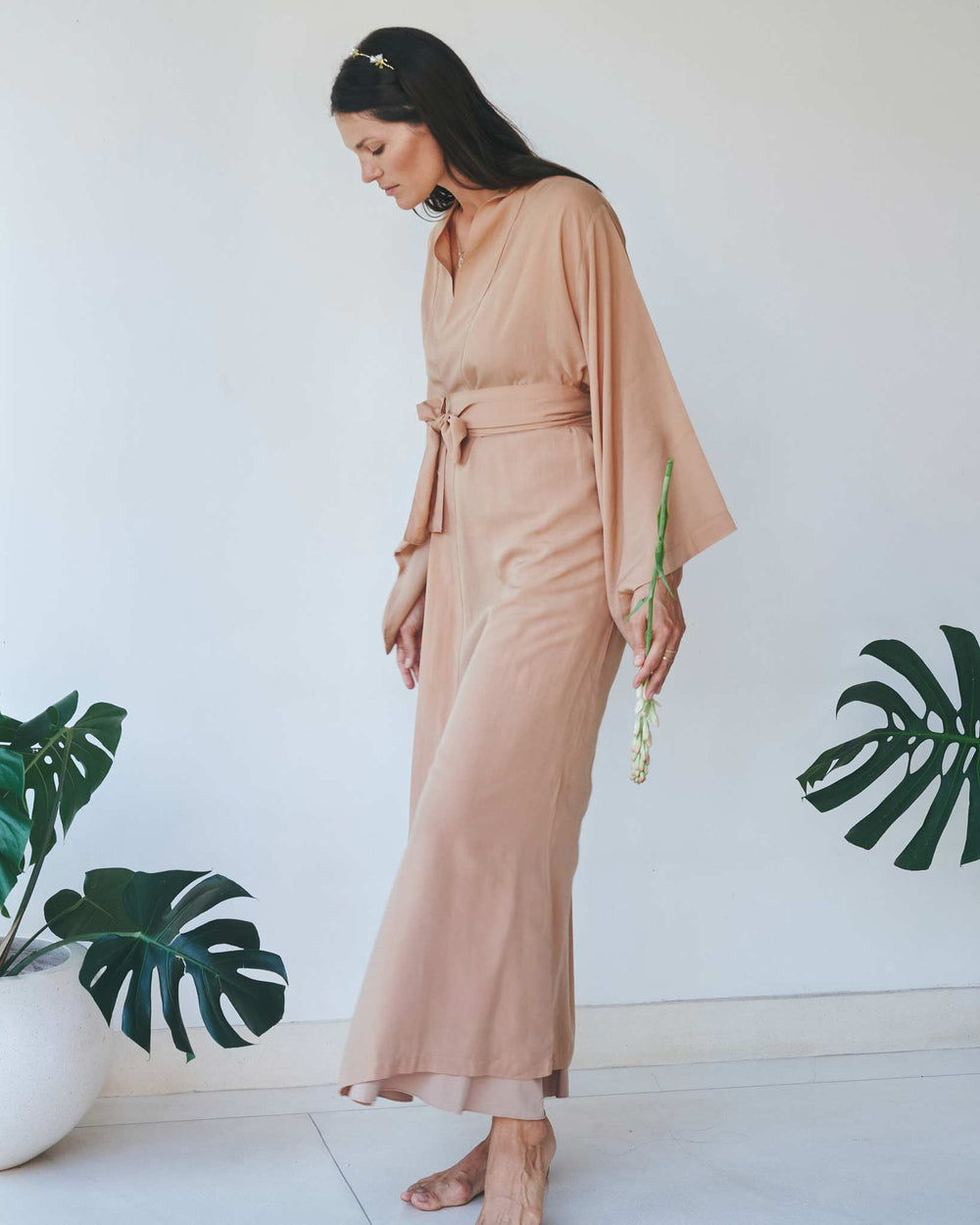 Nuwa Kimono, Tencel, Tan, view 3
