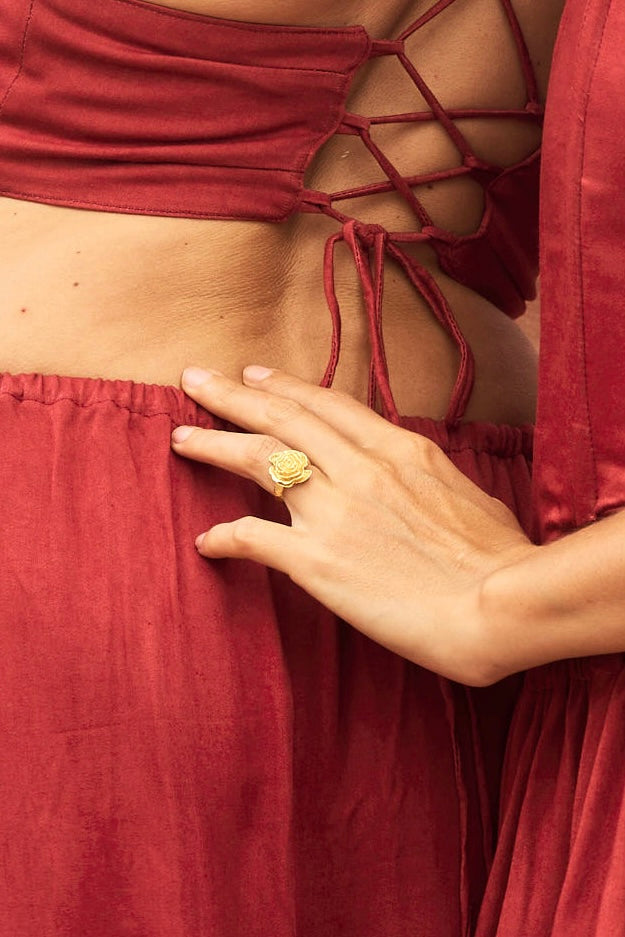 Rose of Magdalena Ring - 18K Gold Plated Sterling Silver