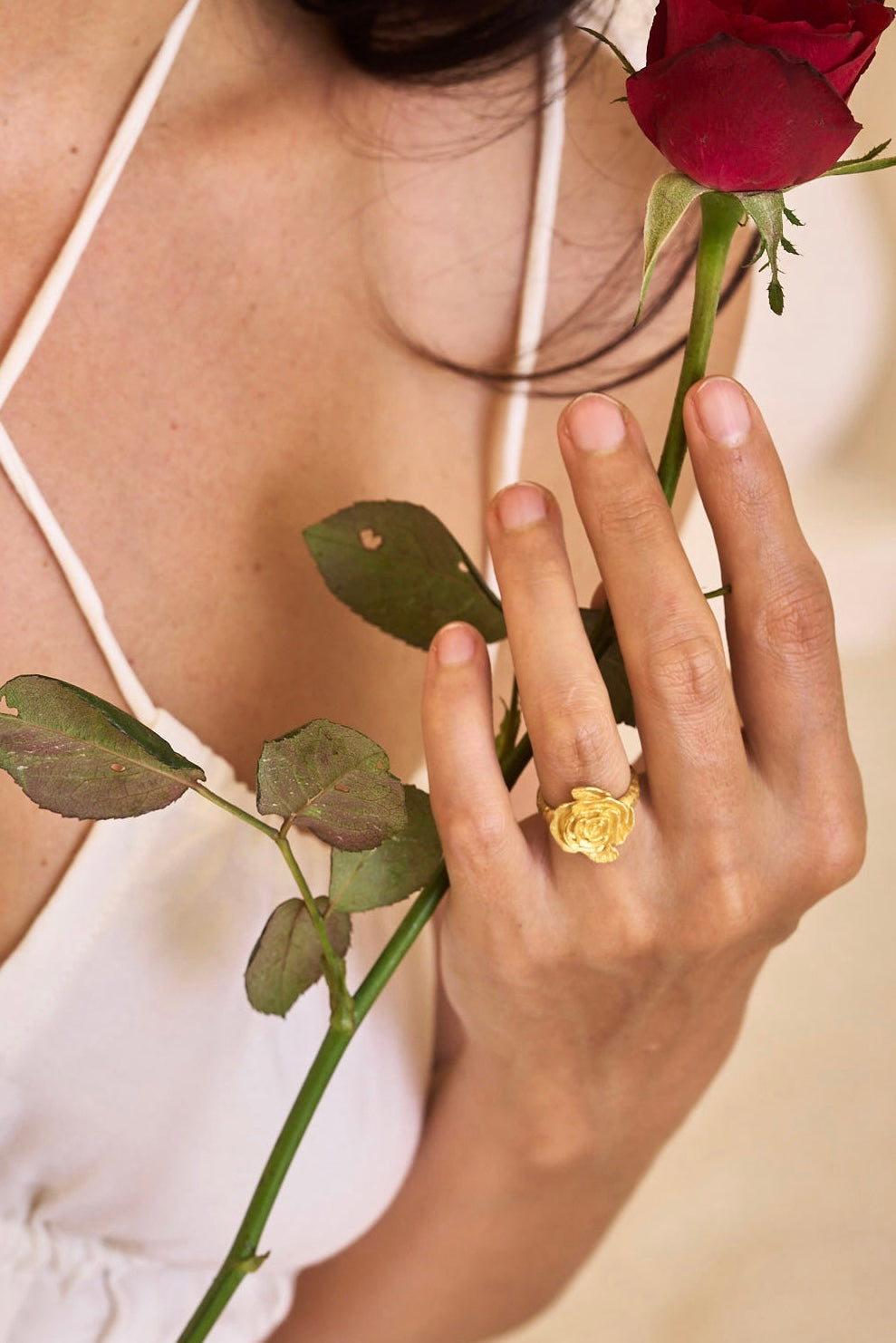 Rose of Magdalena Ring - 18K Gold Plated Sterling Silver