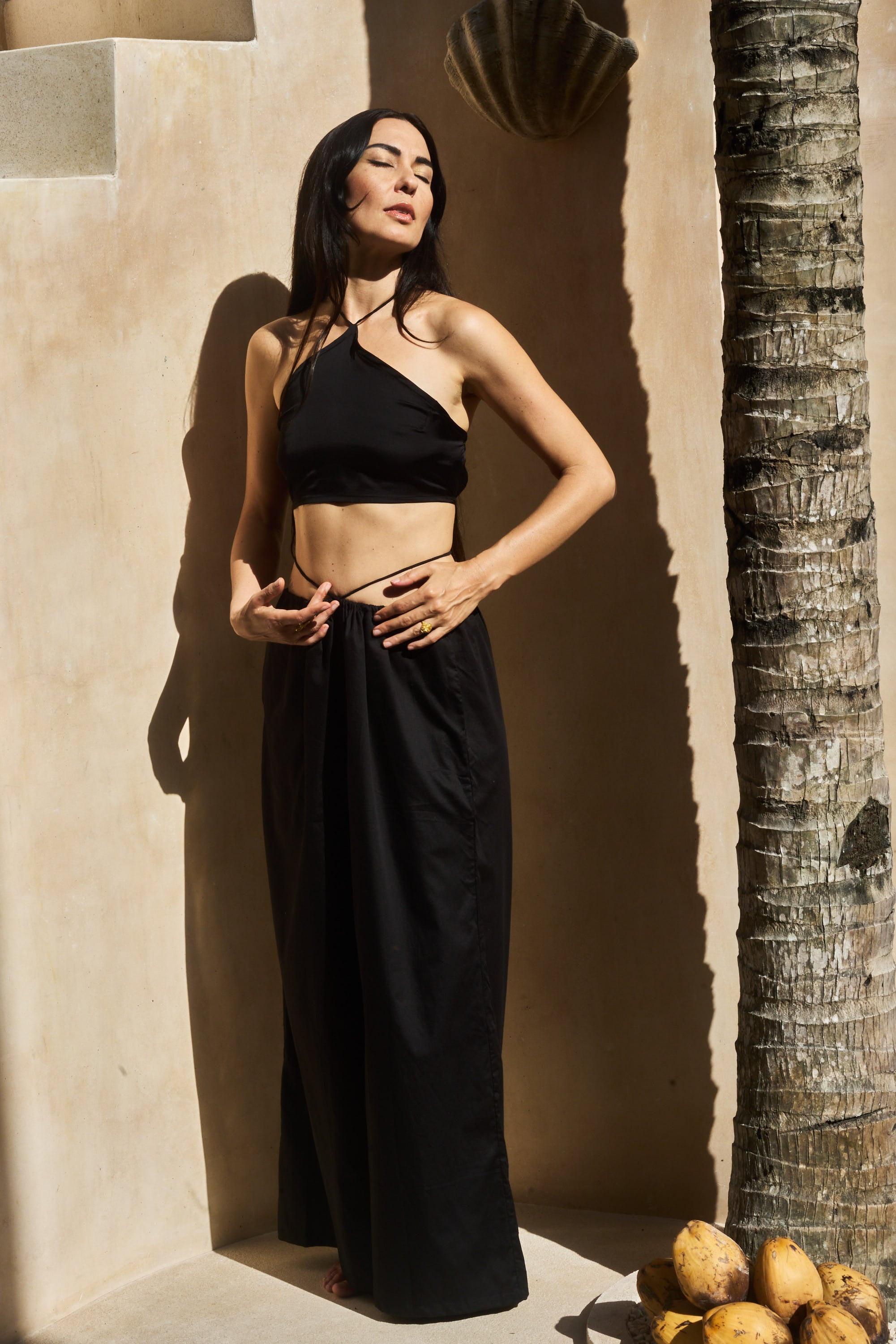Seraphina Top - Plant Silk - Black Onyx