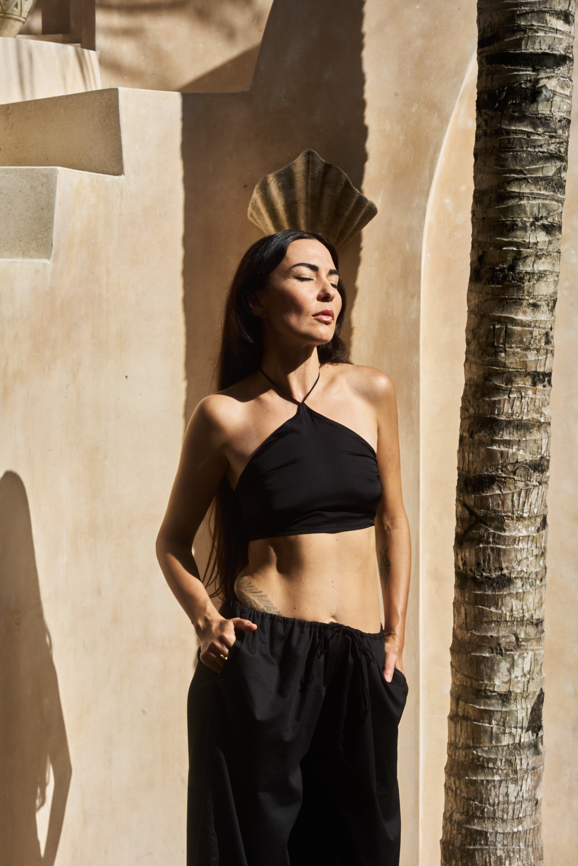 Seraphina Top - Plant Silk - Black Onyx