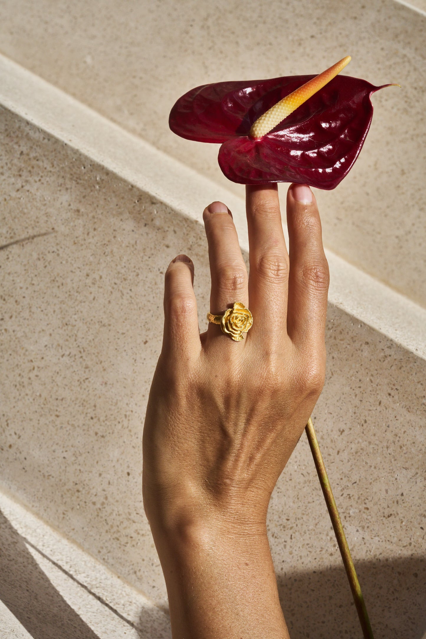 Rose of Magdalena Ring - 18K Gold Plated Sterling Silver