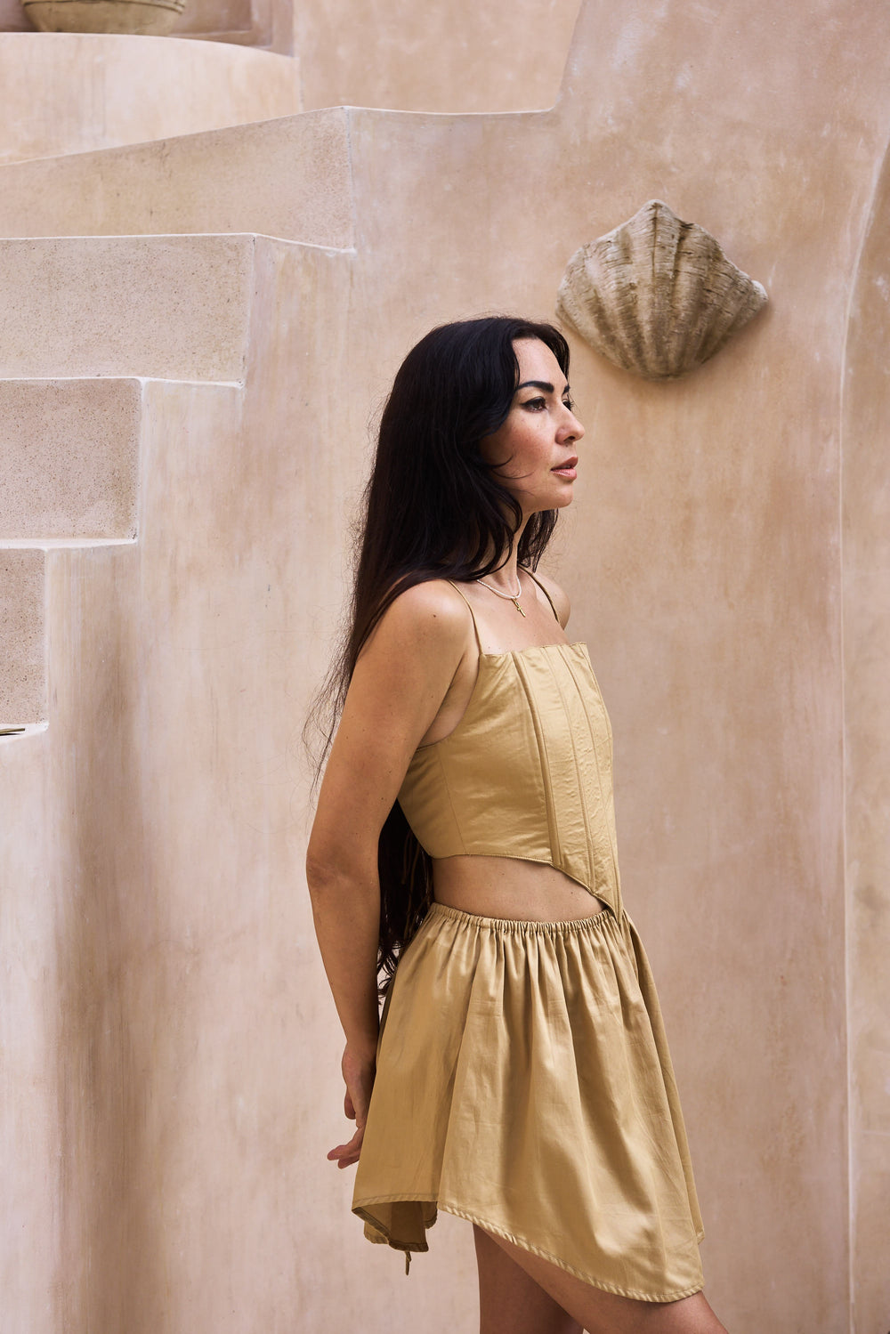 SaRa Corset, Cotton, Temple Gold, view 3