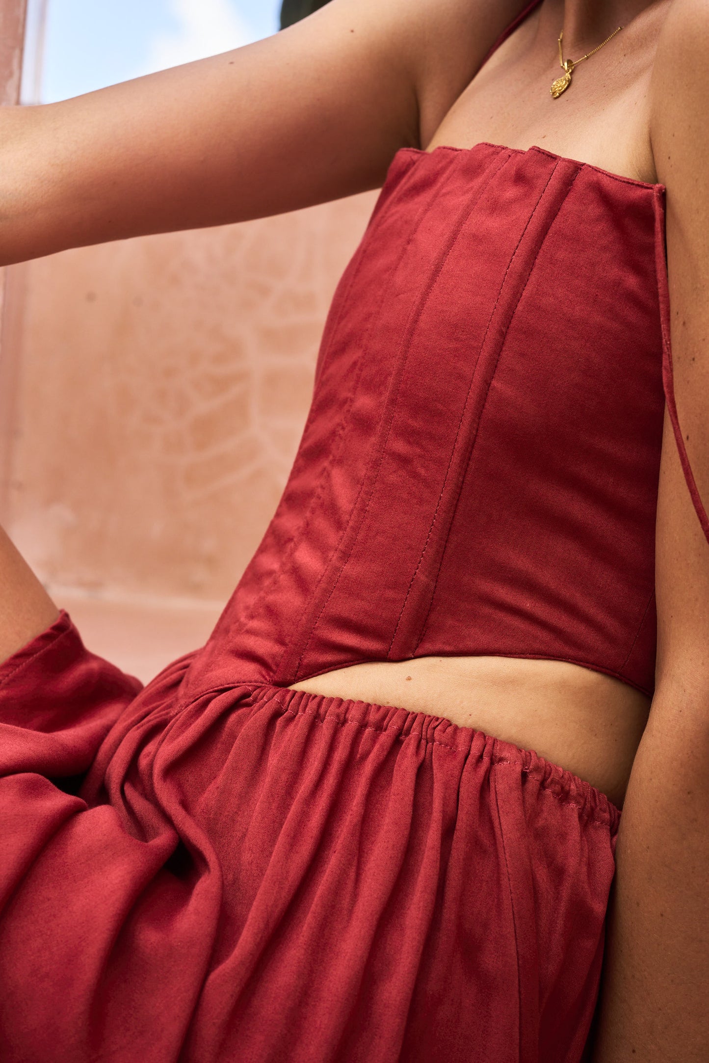 Sahara Skirt - Bamboo - Kemet Crimson
