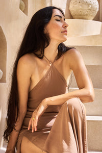 Sophia Dress - Rayon - Clay Brown Tiyara LLC
