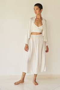 Lotus Top - Silk Viscose - Pearl White Tiyara Soul Wear