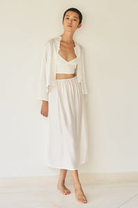 Lin Skirt - Silk Viscose - White Pearl Tiyara Soul Wear